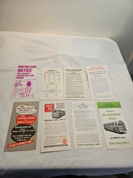 Vintage Bus And Trolley Service Fliers