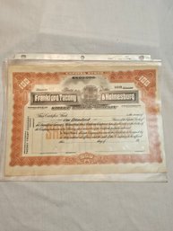 Frankford Tacony And Holmesburg Stock Certificate Blank