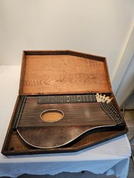 Antique Zither With Case Maker Unknown