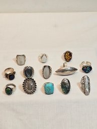 Sterling Rings Sized 7-8 Lot A