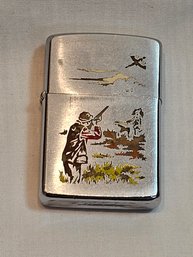 Vintage Zippo Lighter With Hunting Scene