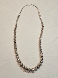 Native American Handmade Sterling Bead Necklace