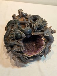 Polished Amethyst Agate Dragon Specimen