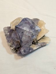 Blue Fluorite With Calcite And Quartz Specimen