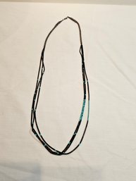 Native American Sterling And Beads Necklace