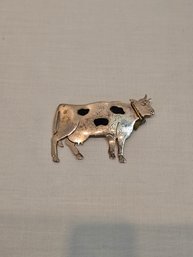 Sterling Cow Brooch Pendant