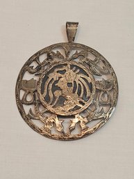 Mayan 900 Silver Brooch Pendant