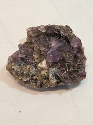 Purple Flourite With Quartz And Pyrite