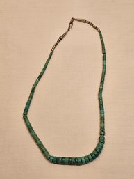 Native American Made Sterling And Turquoise Necklace