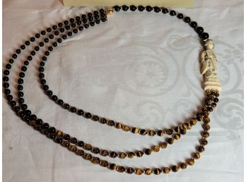 Rare Ronjon Vintage Tiger Eye 14k Necklace