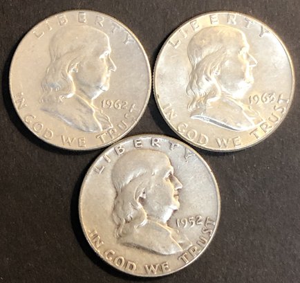#4 - 3pc Silver Franklin Half Dollars