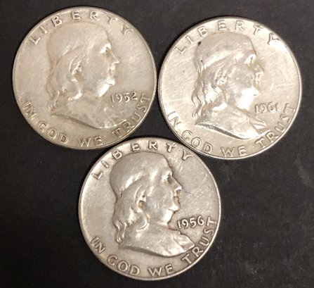 #6 - 3pc Silver Franklin Half Dollars