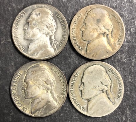 4pc Silver War Nickels