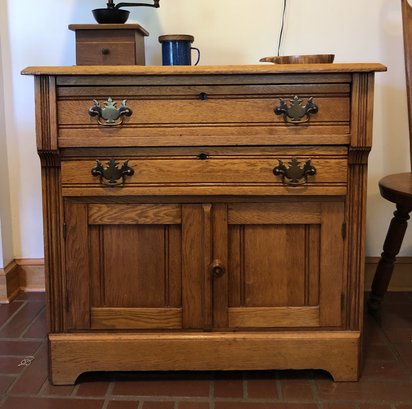 Antique Oak Washstand/ Cabinet