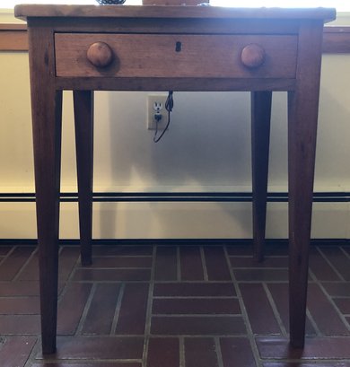 Antique Taper Leg Table - Single Drawer