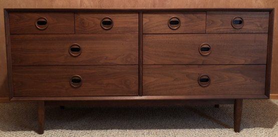 Beautiful Mid-century Walnut Long Dresser