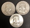 #3 - 3pc Silver Franklin Half Dollars