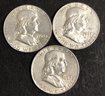#13 - 3pc Silver Franklin Half Dollars
