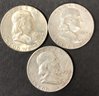 #19 - 3pc Silver Franklin Half Dollars