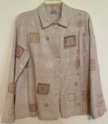 Chico's Design Print Button Up