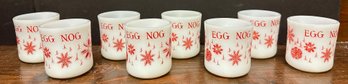 8 Vintage Fire King Egg Nog Milk Glass Mugs