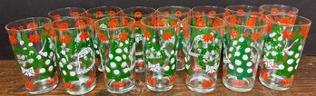 14 Vintage Merry Christmas/happy New Year Glass Glass Tumblers