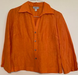 Talbots Linen & Silk Orange Shirt