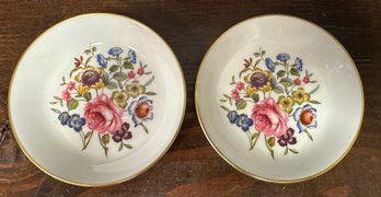 Pair Of Vintage Royal Worcester Fine Bone China Mini Plates