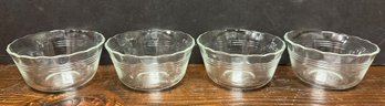 Set Of 4 Pyrex 463 175ml Clear Glass Custard Cups