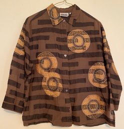 Chico's Design Brown Button Up Shirt