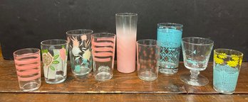 Lot Of 9 Vintage Miscellaneous Glasses