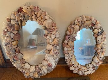 2 Seashell Mirrors