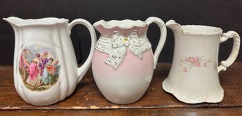 Lot Of 3 Ceramic Pitchers