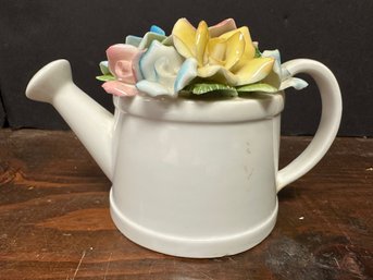 Vintage Shafford Music Box Flowers In Watering Can