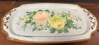 Vintage Hand-painted Metal Serving Tray