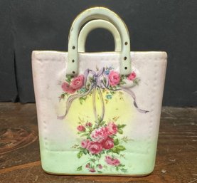 Porcelain Shopping Tote W/ Roses