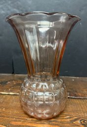 Pink Depression Glass Pineapple Vase