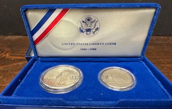 #2 1986 United States Liberty Coins Silver Dollar & Clad Half Dollar