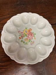 E&R American Artware Vintage Ceramic Egg Plate