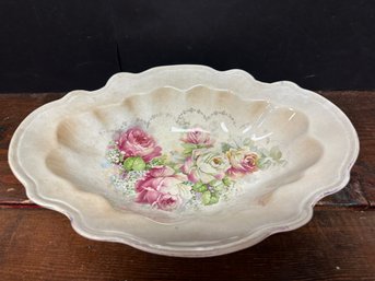Ceramic Floral Oval Bowl