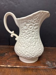 Vintage Floral Hull Off White Pitcher B38