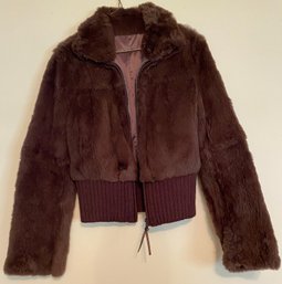 Aqua Genuine Rabbit Fur Jacket