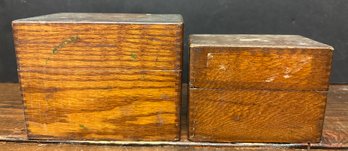 2 Vintage Wooden Trinket Boxes