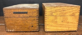2 Vintage File Cabinet Wooden Boxes