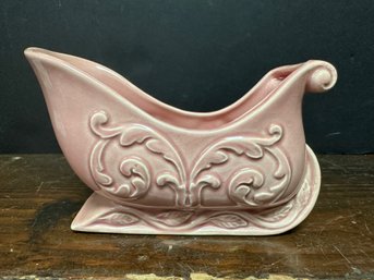 Pink Ceramic Sleigh Planter