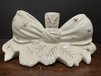 Vintage Holland Mold Christmas Bow Candle Holder