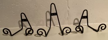 3pc Wrought Iron Plate Stands/ Holders