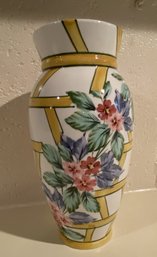 Hand Painted Floral Vase - Italy