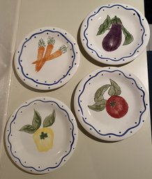 4pc Fruit Theme Plates