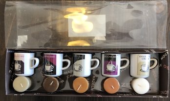 Mini Coffee Mugs W/ Coffee Scented Candles -new